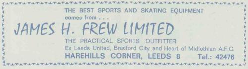 Ad for Jimmy Frew's sports shop